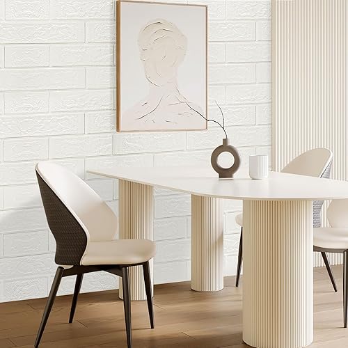 Miniatura 2 de WAPANE Papel tapiz de ladrillo 3D autoadhesivos, paneles de pared 3D, papel tapiz extraíble, impermeable, espuma de polietileno, pintable, para