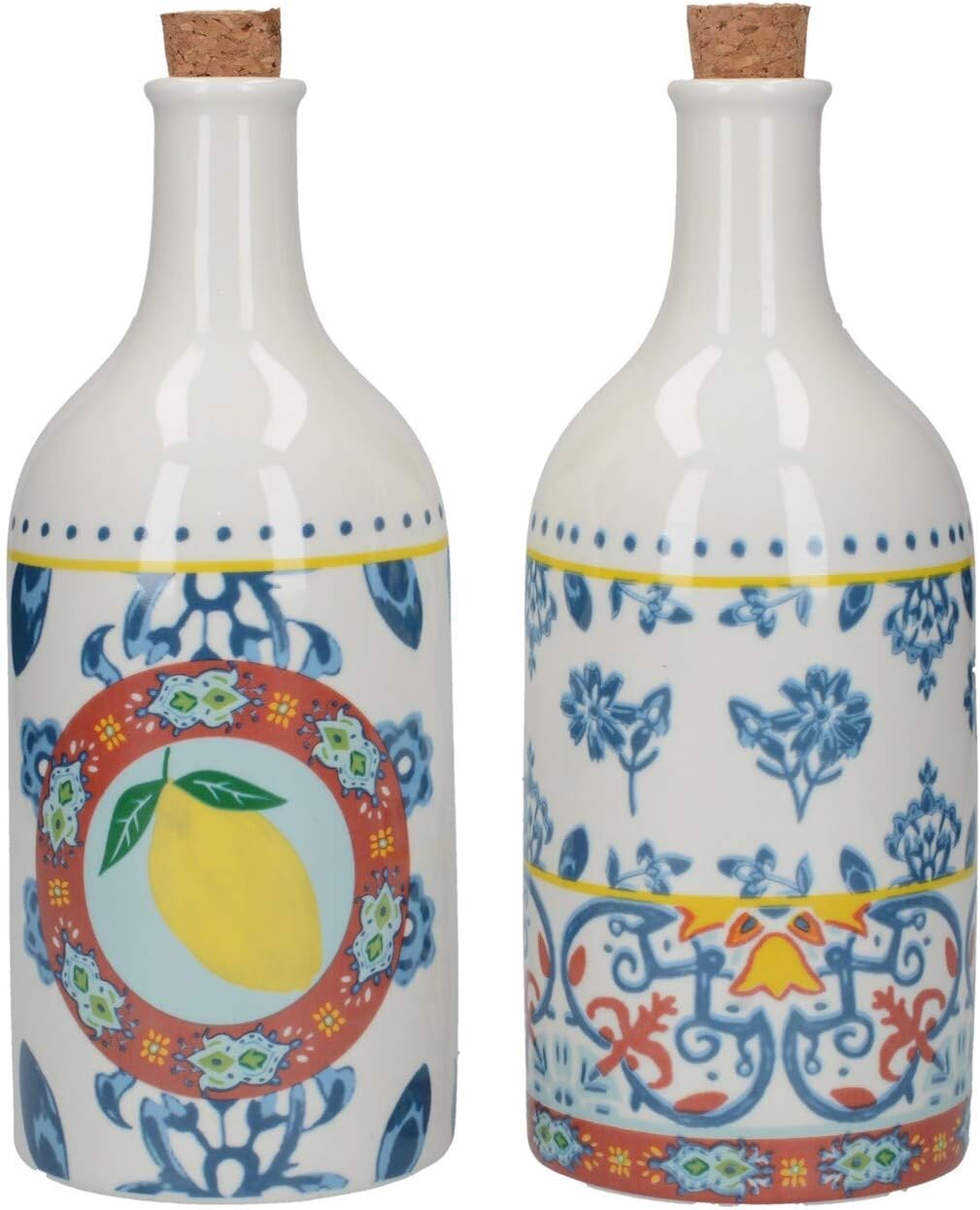 KitchenCraft World of Flavours Vinegar and Oil Bottle Set, Ceramic, Multi-Colour, 5 ml