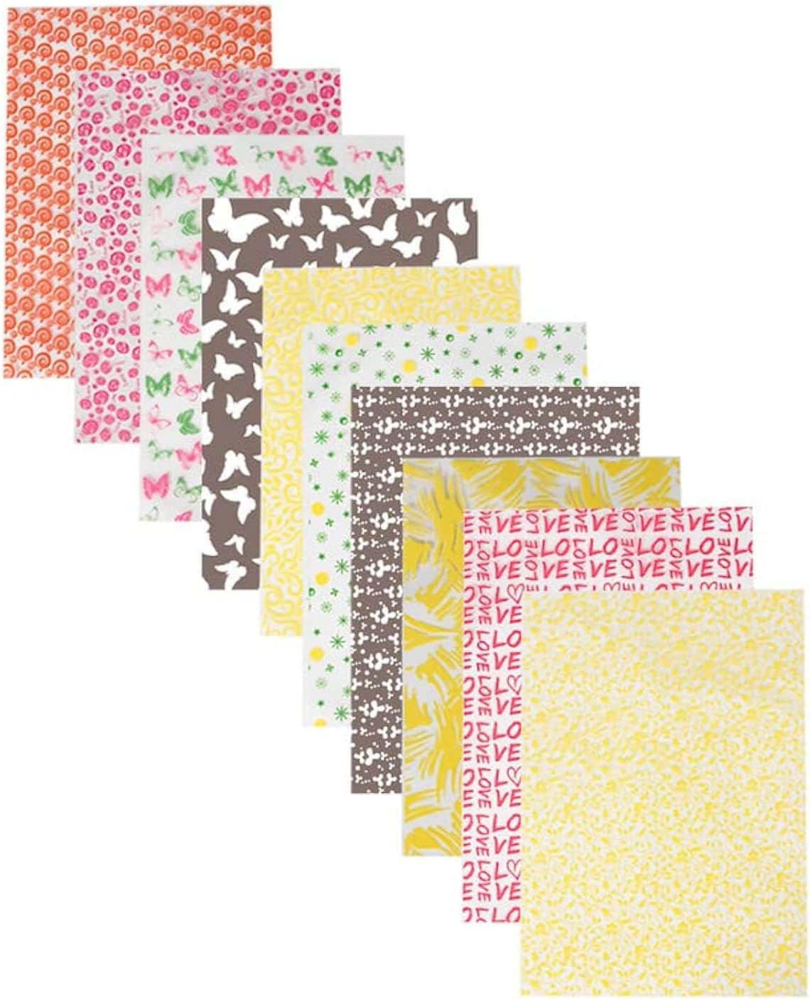 Chocolate Transfer Sheets 50 Pieces, 10 Different Theme Designs - A4 Size, Chocolate Transfer Sheet for Cookies Cakes Decoration DIY Chocolates - BV 3048