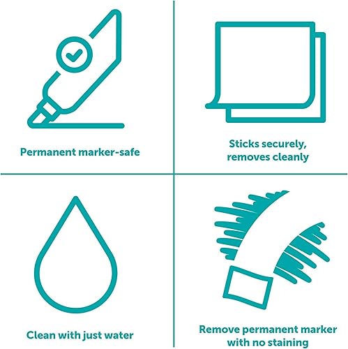 Miniatura 12 de Post-it Hojas de pizarra blanca fáciles de borrar, paquete de 2, 9.1 x 9.1 pulgadas, pizarra blanca instantánea, uso de borrado en seco y marcadores