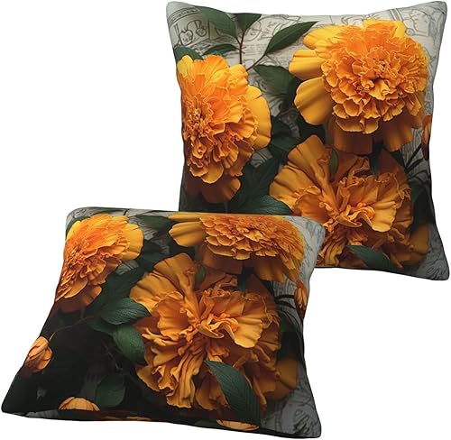 Miniatura 6 de NONHAI Throw Pillow Covers 16"x16" Square Cushion Cover Marigold Modern Farmhouse Cushion Case Soft Pillowcase for Couch Bed Car Home Decoration