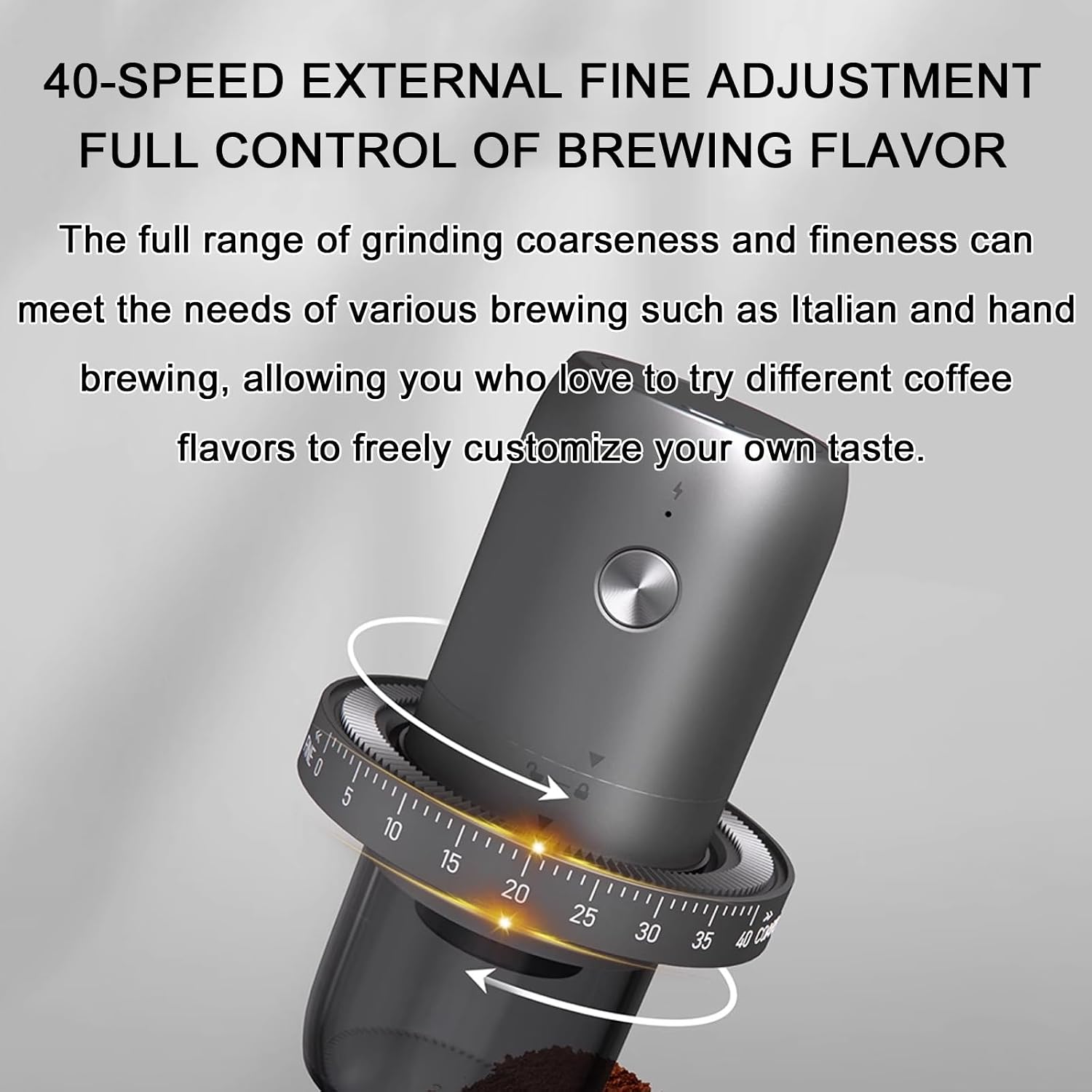 Electric Coffee Grinder Portable, USB Rechargeable Mini Coffee Bean Mill, 30g Soybean Silo with Stainless Steel Blades, RIS Intelligent Sensing, Quiet Operation, for Home Travel