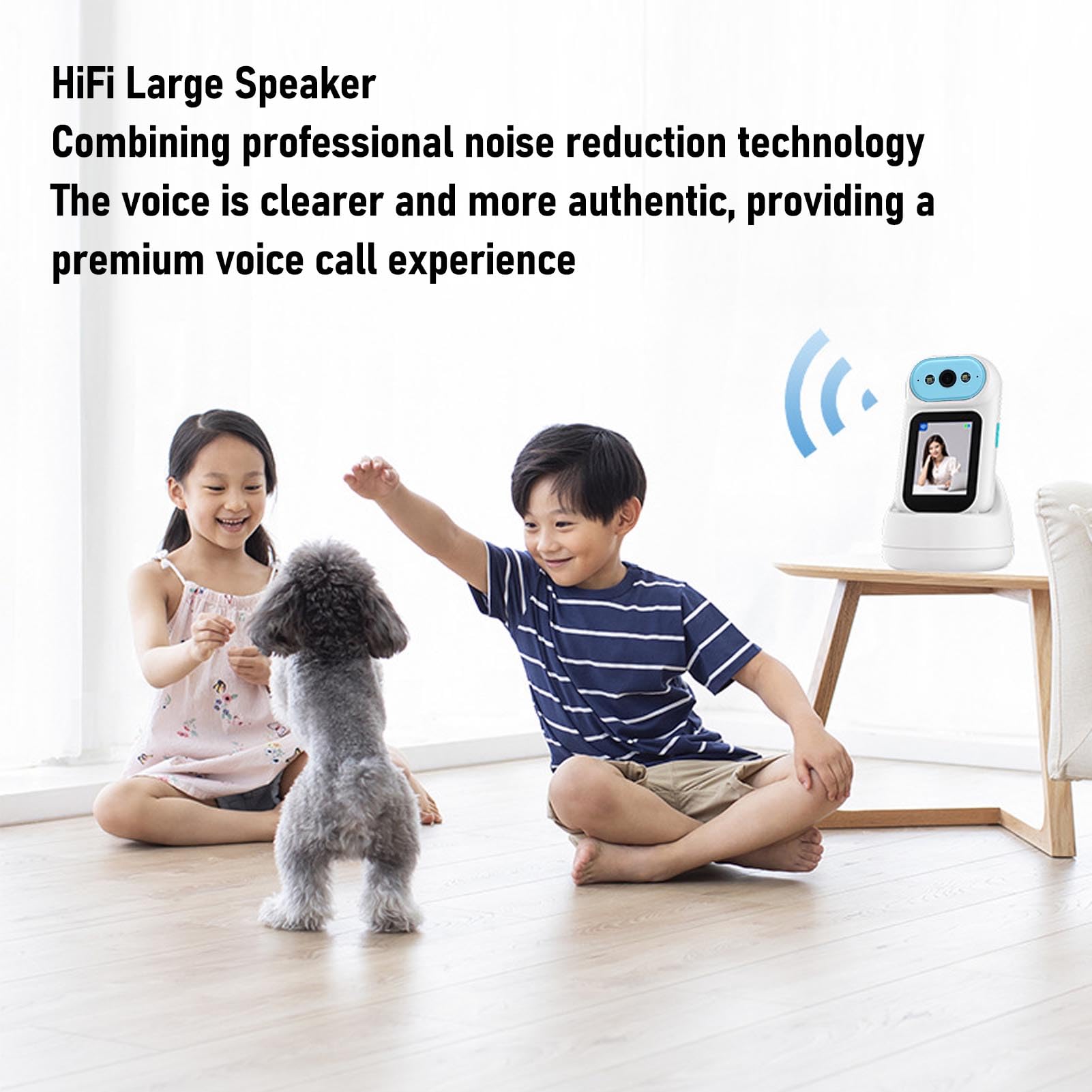 Sxhlseller Camera da Videochiamata a 2 Vie, Fotocamera Full HD Smart Security con Screening da 2,8 Pollici e Tracciamento di Movimento AI, Telecamere Wireless per Tata per Casa Interno