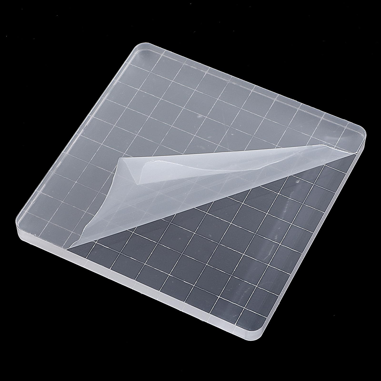 7 Pieces Acrylic Clear Stamp Block Clear Stamping Tools Set Decorative Stamp Blocks with Grid Lines for Scrapbooking Crafts, Card Making, DIY Projects (Assorted Sizes) - Image 2