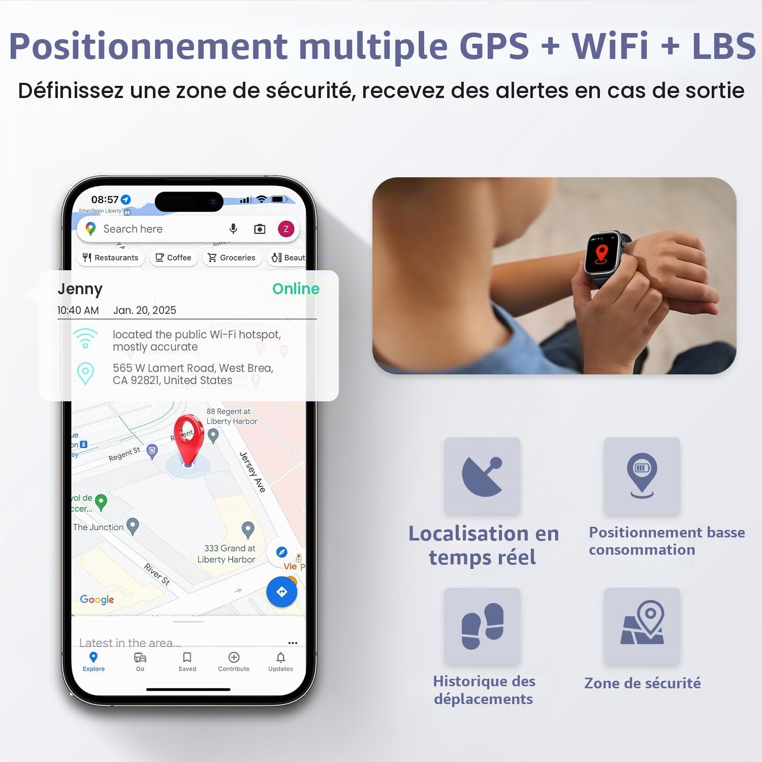 4G Montre Connectée Enfant avec GPS et Visiophonie, Smartwatch Enfants avec Appels, Chat Vocal, SOS, Mode École, Étanchéité IP68, Podomètre, Réveil, Cadeau pour Filles et Garçons de 4 à 15, Noir