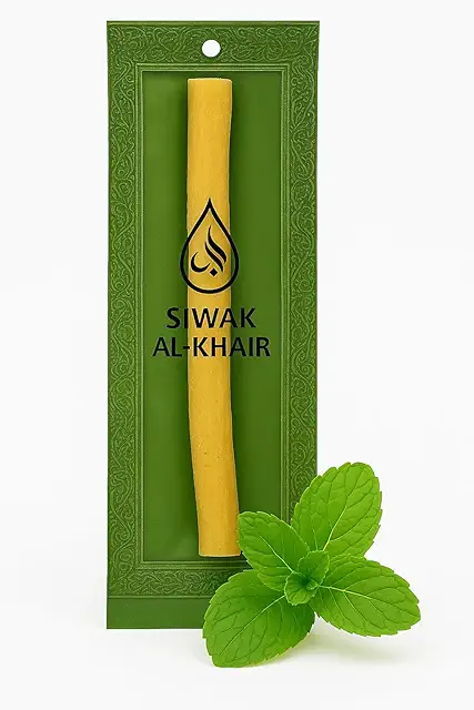 Siwak Aromatisé - Bâtonnet de Miswak Écologique (Menthe, Nature, Citron, Girofle)