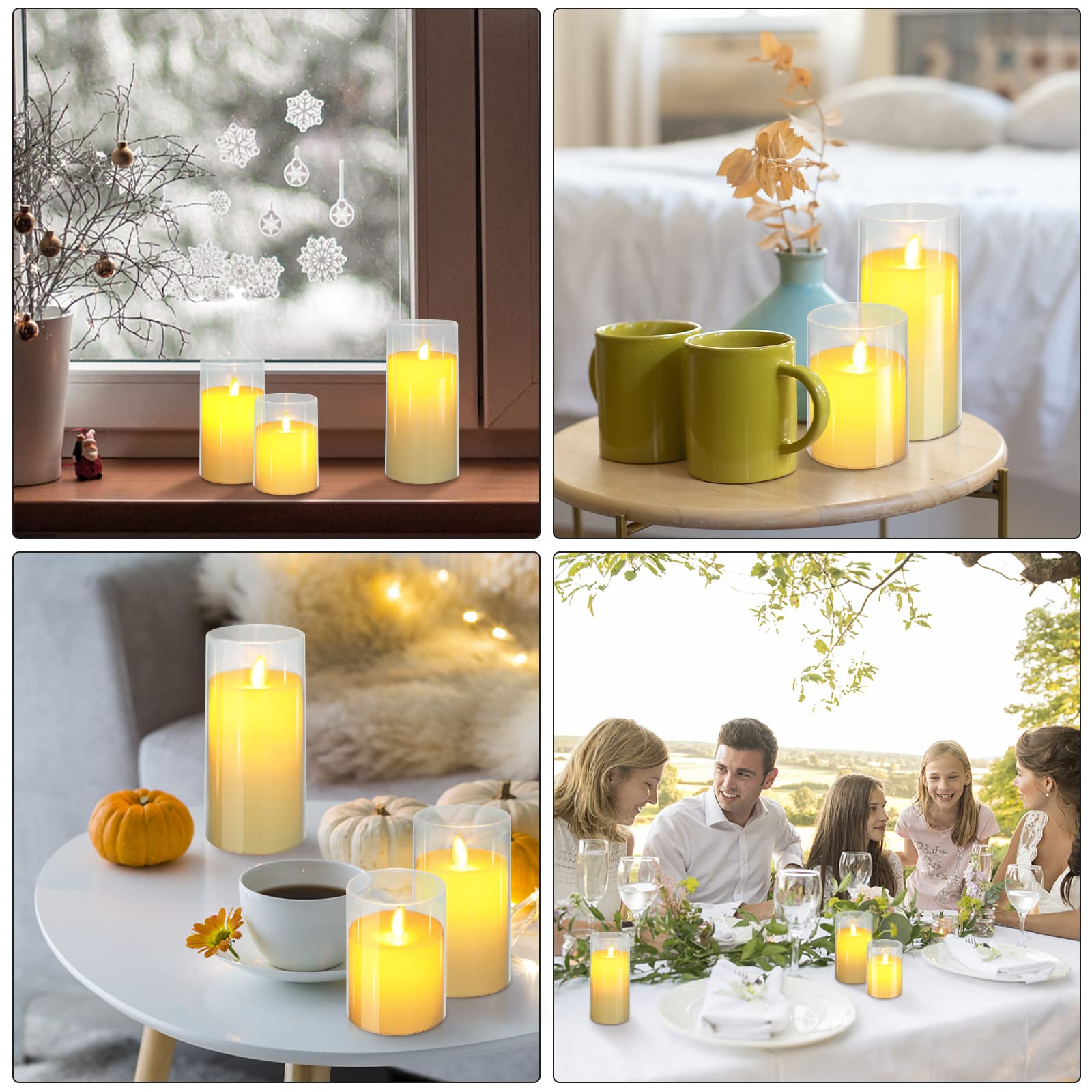 Candele senza fiamma con timer a batteria, a LED, colore