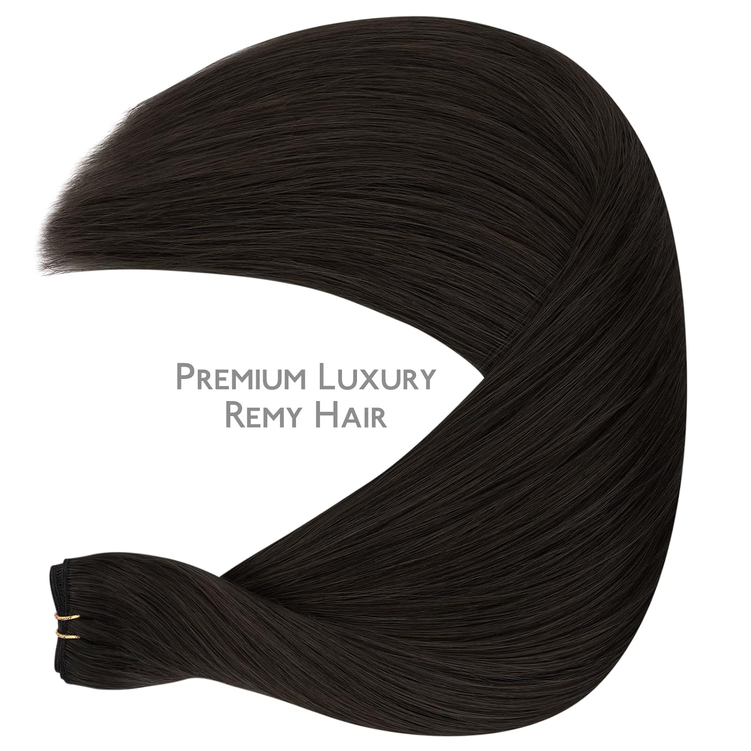 WENNALIFE Genius Sew in Weft Hair Extensions Real Human Hair, 20" 60g Dark Brown Sew in Hair Extensions for Women Natural Luxury Remy Hair Straight Invisible