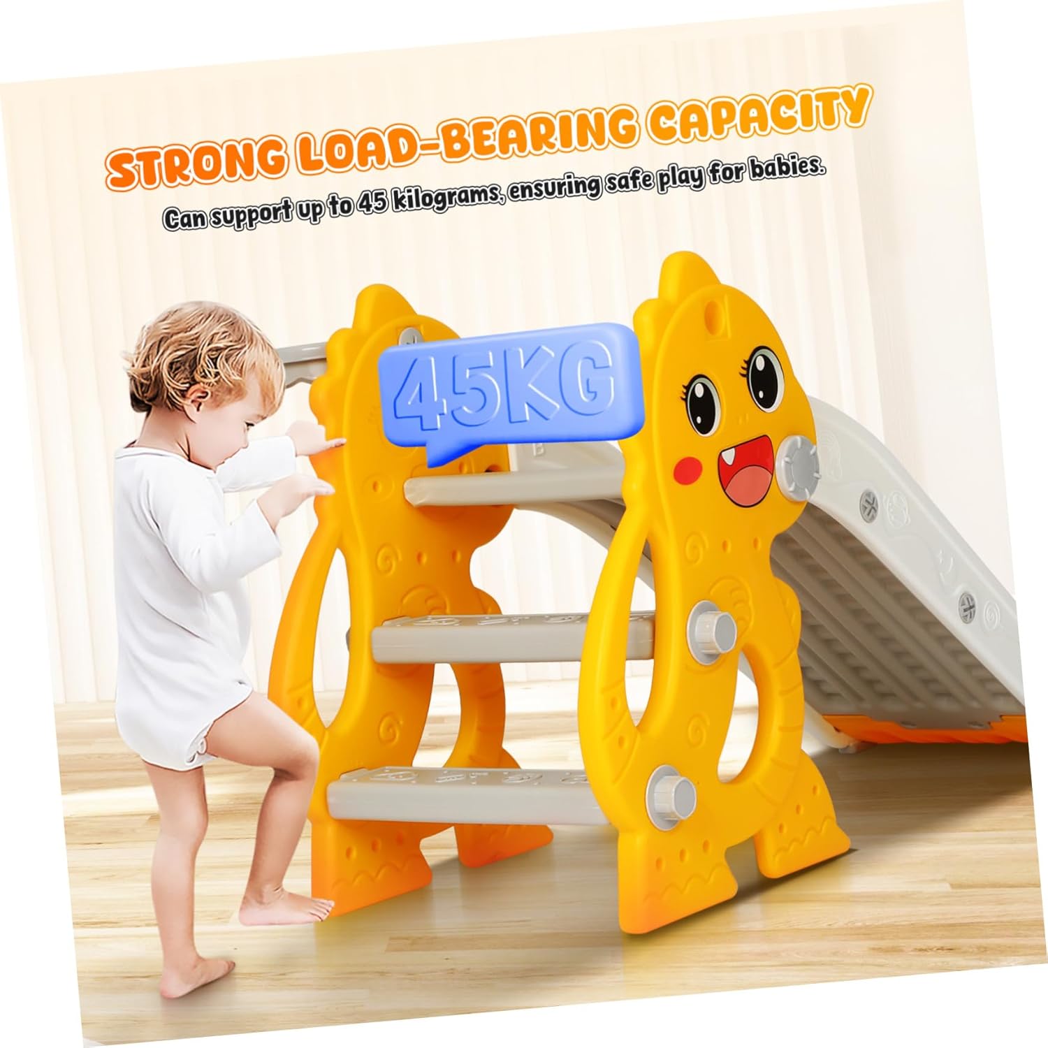 Foldable Slide with Basketball Hoop Space-Saving Indoor Outdoor Climbing for Ages Lightweight Portable Playset with Bright Colors and Three-Part Design for Small Homes