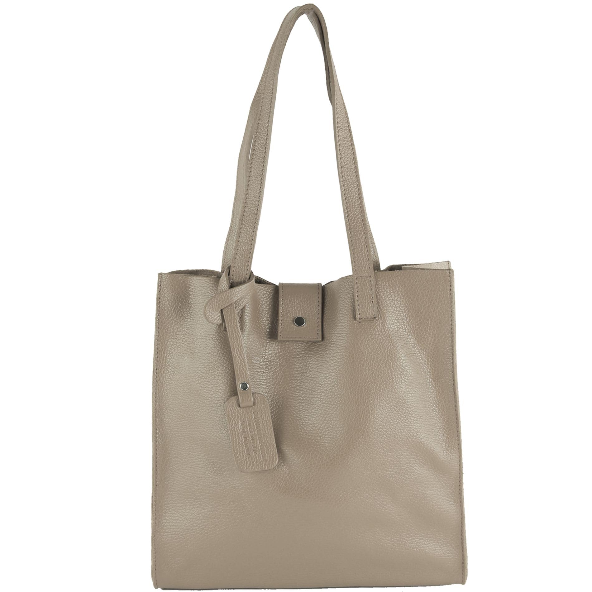 modamoda de T247 - Bolso de hombro para mujer con bolsillo interior, piel hecha a mano en Italia