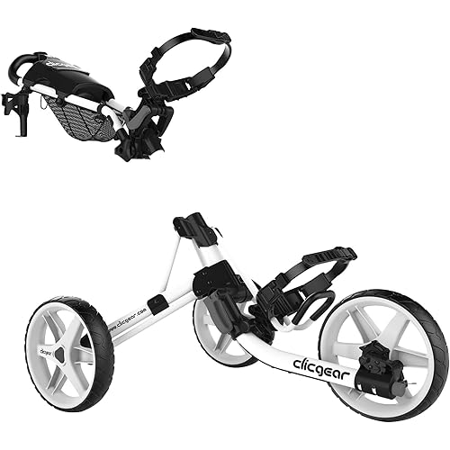 Clicgear Model 4.0 Golf Push Cart, 3-Wheel Foldable Walking Golf Cart