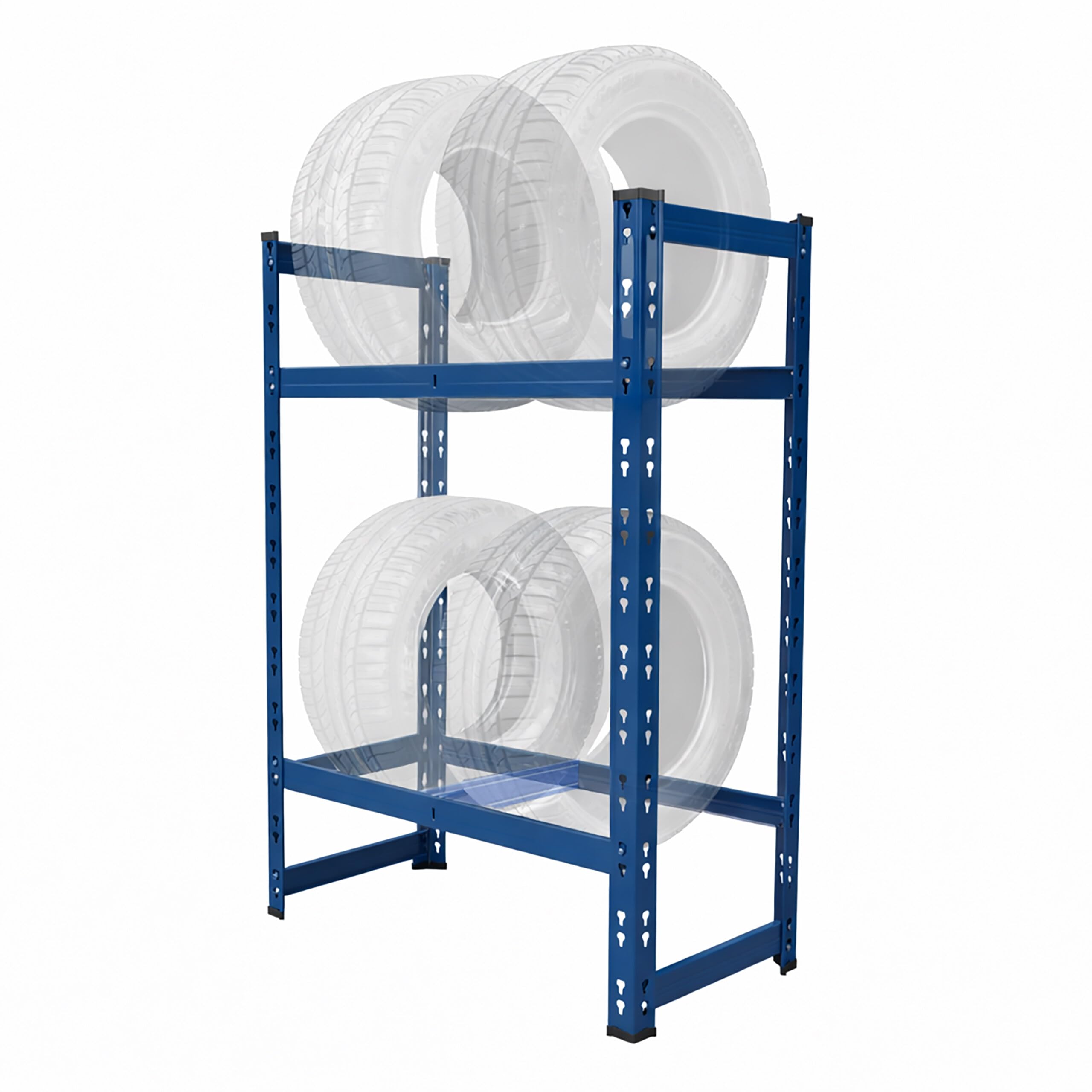 Relaxdays Étagère pneus en Acier, 4-6 Niveaux, Hauteur 100 cm, Capacité 150 kg, Bleu