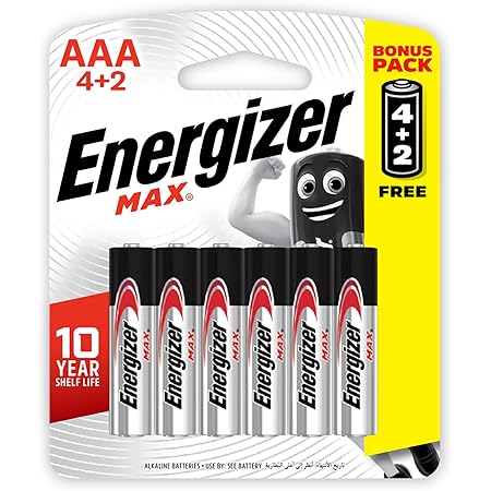 Energizer Max Alkaline AAA Batteries - Pack of 6