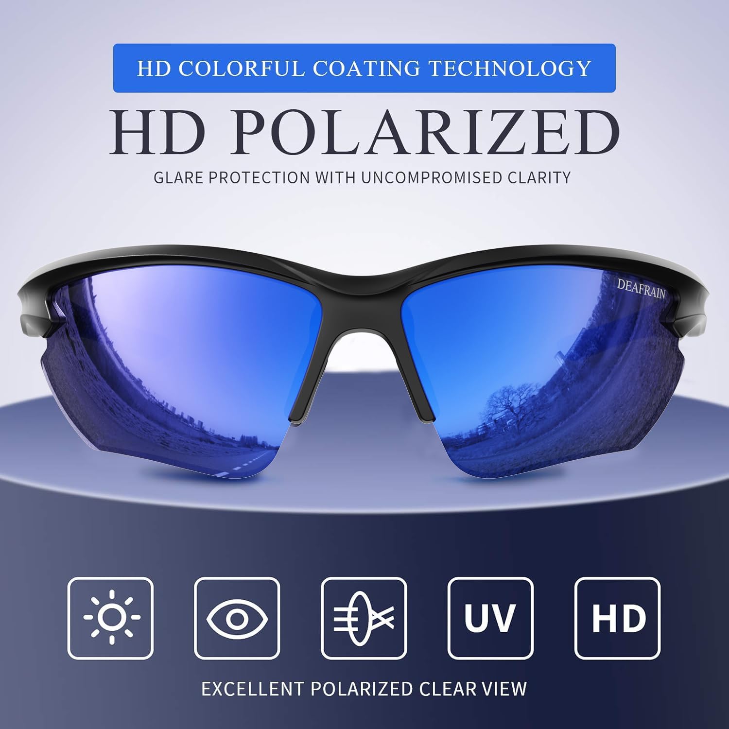 DEAFRAIN Polarized Sports Sunglasses for Men Women Cycling Running Fishing Glasses TR90 Unbreakable Frame UV Protection Z87 - Image 3