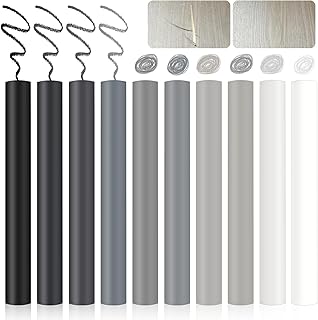 10 Stück Laminat Reparaturset mit Hartwachs & Reparaturstift für Laminat, Parkett, Vinylboden, Holz Reparaturset zur Kratzer & Lochbeseitigung, Möbelreparatur Wachsmalstifte Set für Möbel & Boden