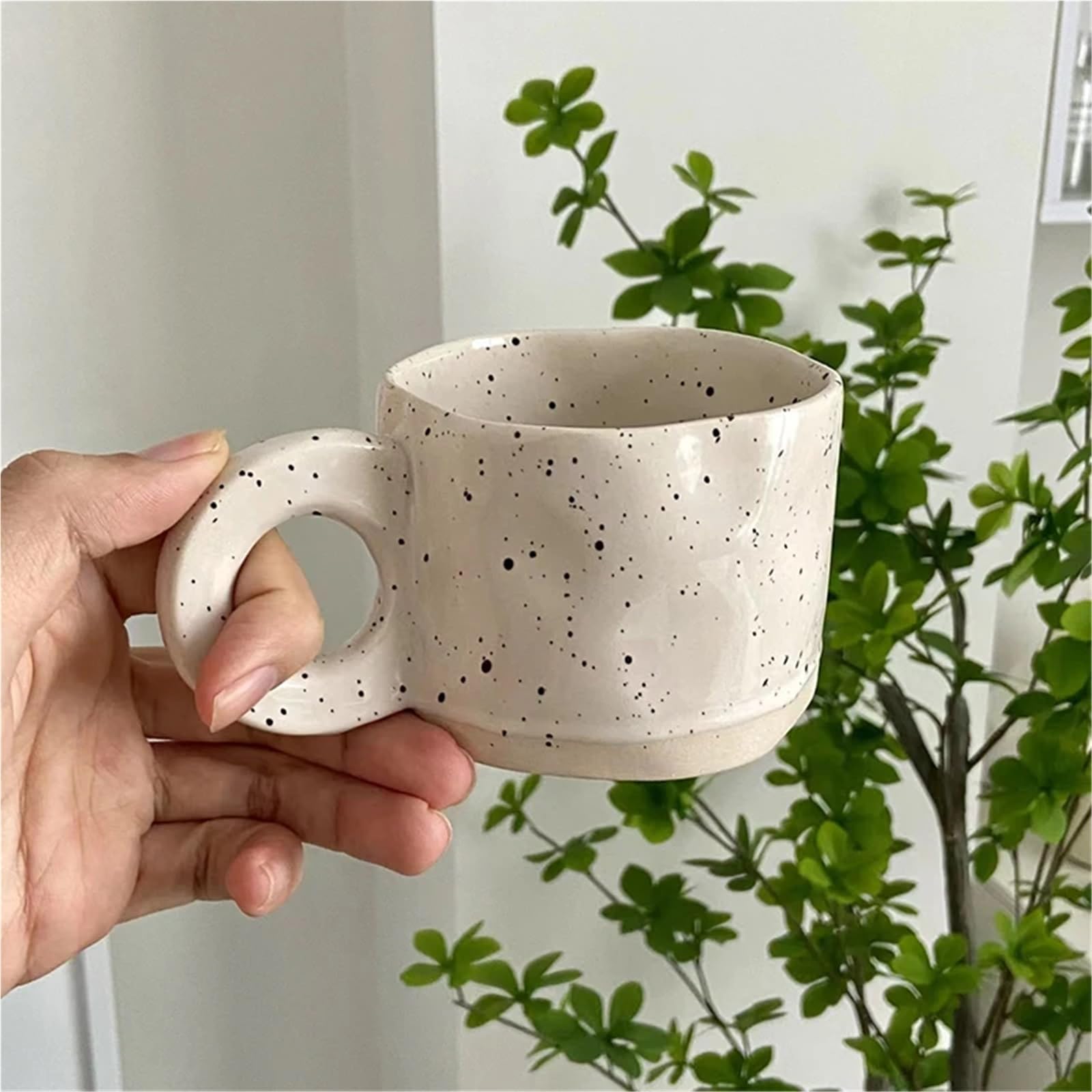 Tazze Mug Tazza in ceramica con manico, tazza da caffè, latte in porcellana fatta a mano, cioccolata calda in, coppia di tazze impugnatura(Yellow)