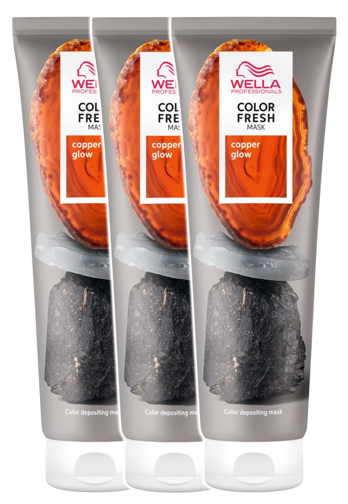 WELLA 3 x Professionals Color Fresh Semi-Permanent Hair Mask 150ml - Copper Glow