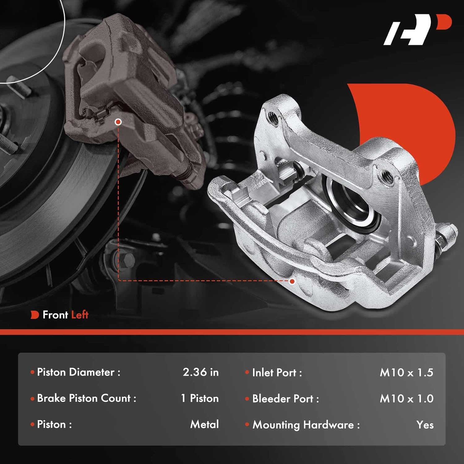 A-Premium Disc Brake Caliper Assembly with Bracket Compatible with Select Buick, Cadillac, Chevy and GMC Models - Allure, Malibu, LaCrosse, Regal, Impala, ELR, Equinox, Terrain, Cascada - Front Driver