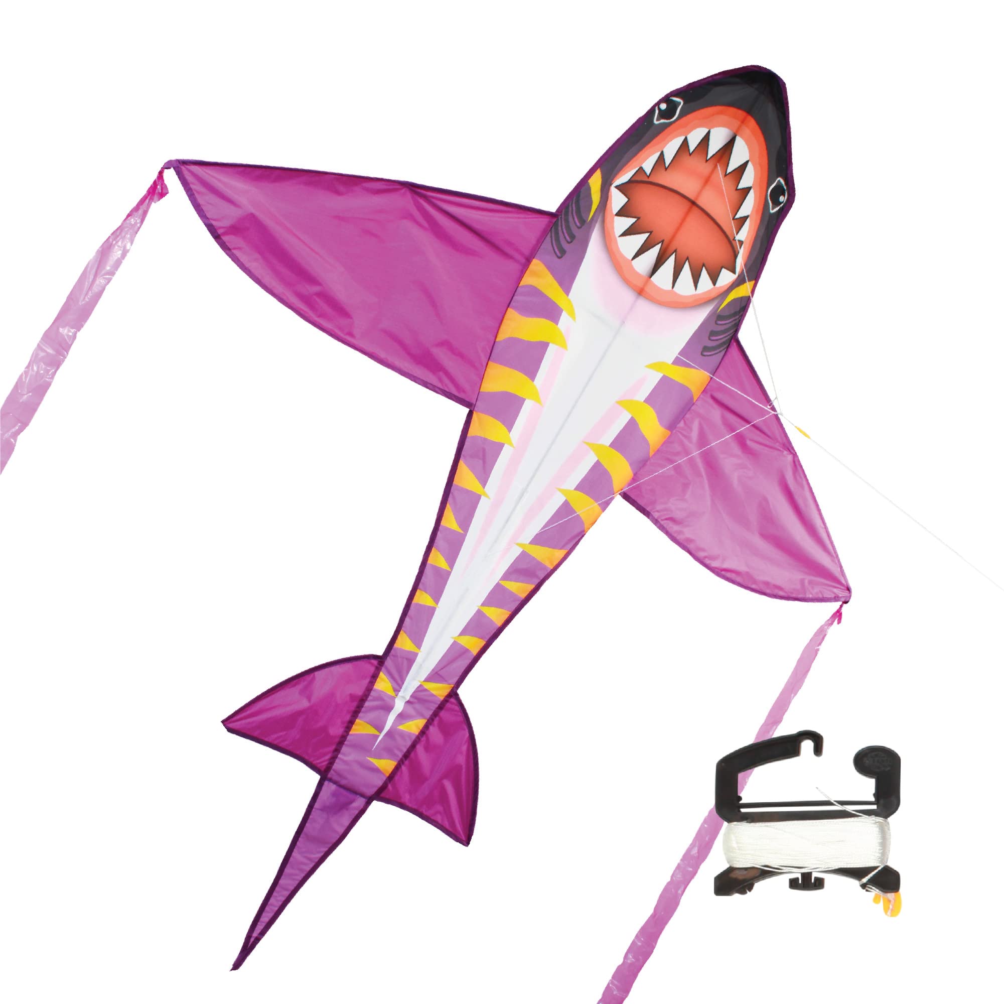 WindNSun Supersize 2-D Tiger Shark Ripstop Nylon Figure Kite, 72 Inches Tall