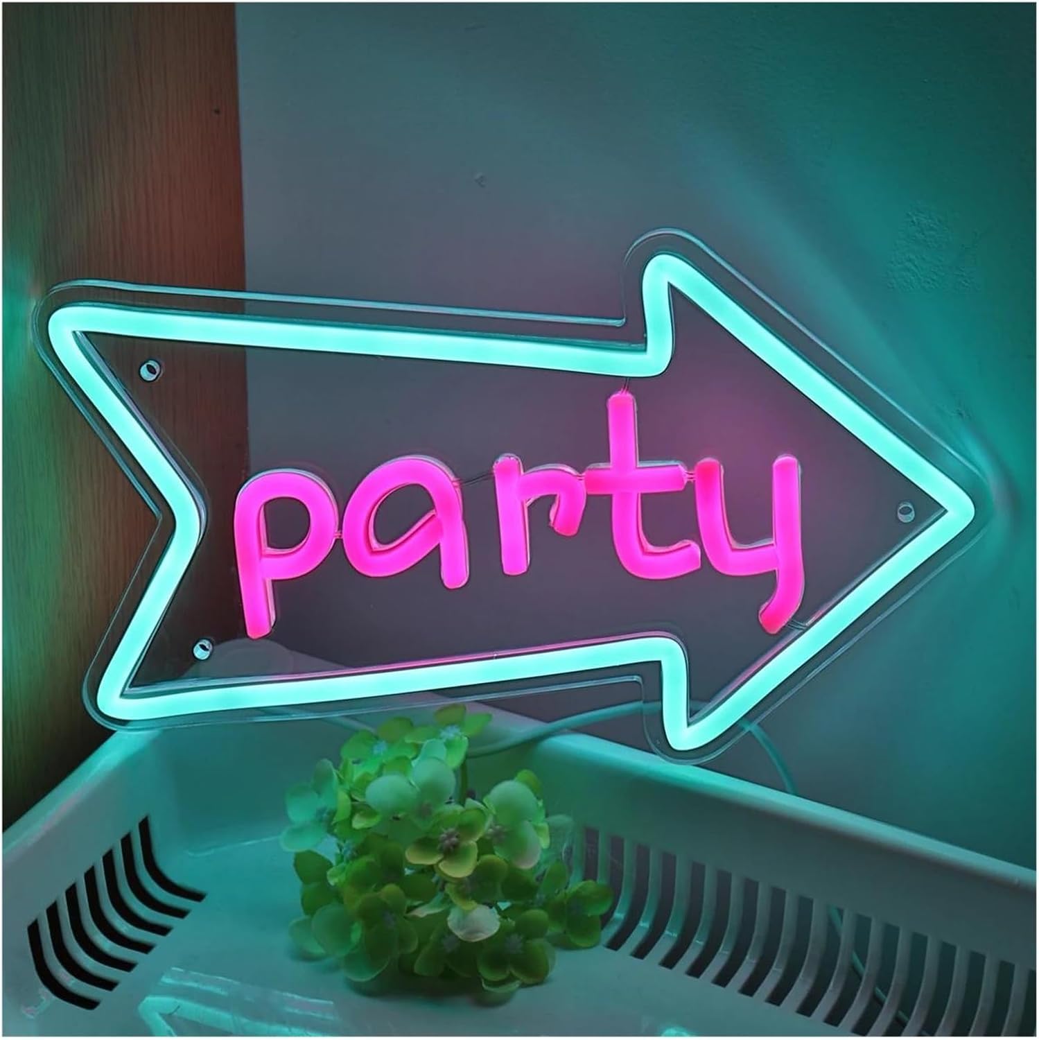 Zynther Neon lamp Neon Sign Creative Arrow with Party Wall LED Art Light for Pub Club Bar A28.4cm×16.9cm
