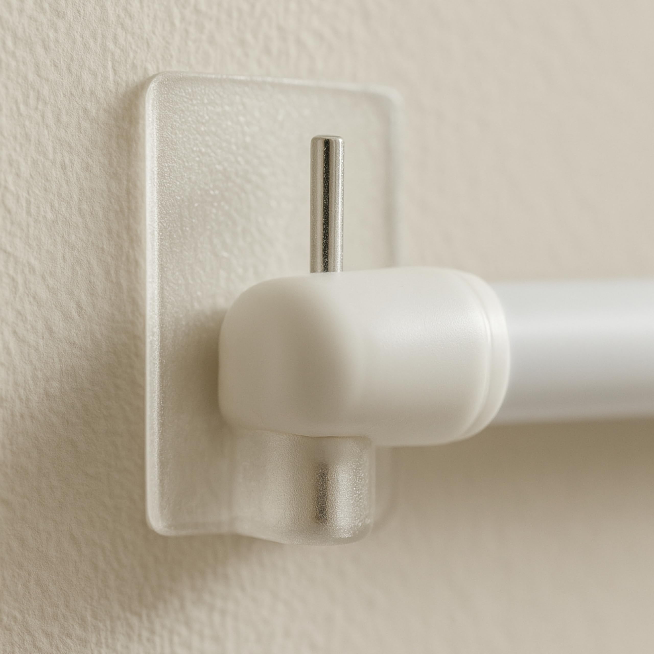 Gancio autoadesivo per bastone, 10 x trasparente, misura 24 x 16.5 mm, ganci per tenda, ganci per zanzariere, gancio adesivo per tende a finestra, aggancio per bastoni su finestre in PVC, curtain hook