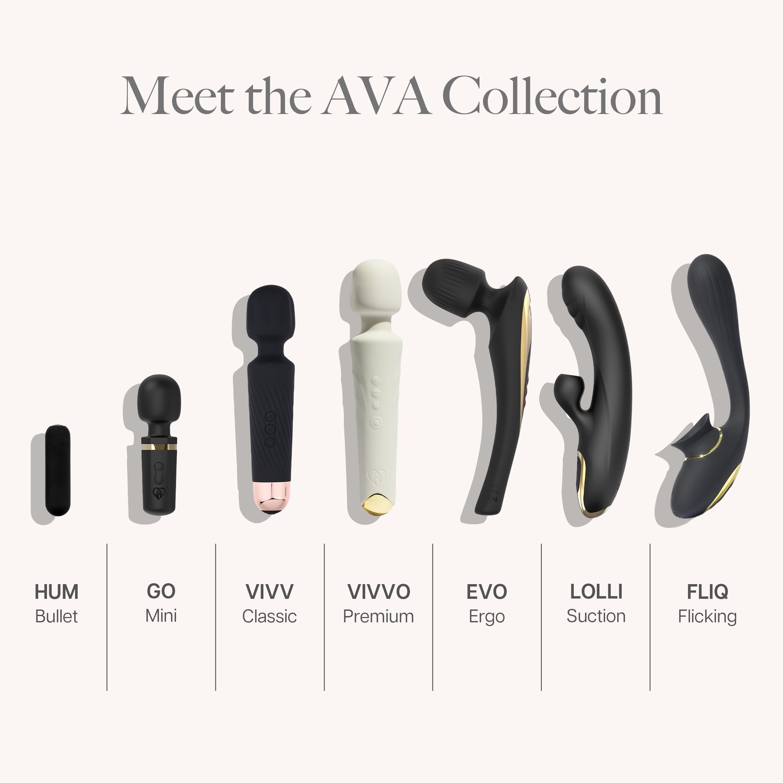 Ava Vibrator Sex Toys – Battery Life Ranging 1.5-6 Hours | Water Resistant Body Safe Silicone | Clitoral Vibrators Couples Sex Toy with Multi Patterns & speeds Vibrator for Women - 4 hrs - Black: Premium Beige