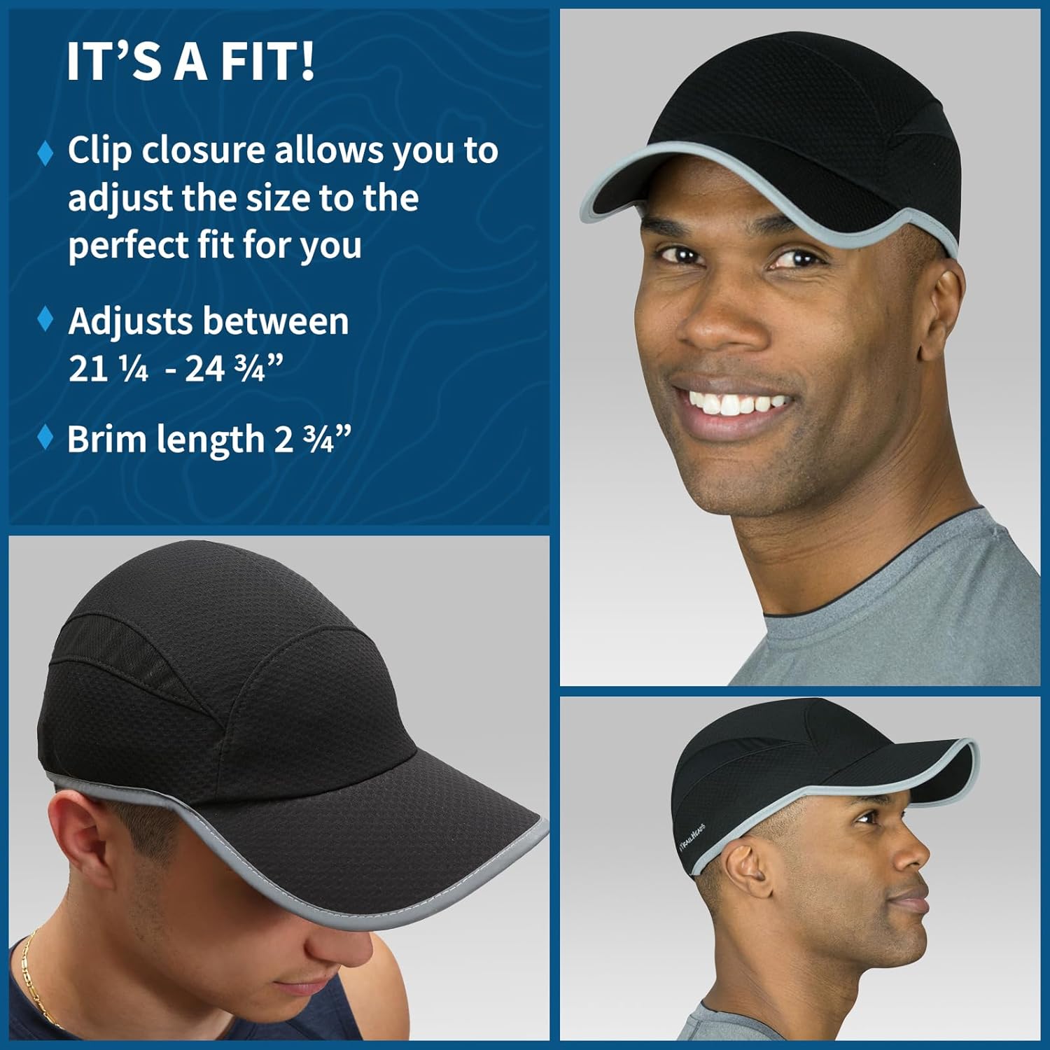 TrailHeads Reflective Running Cap | A Quick Dry Hat for Men | The Flashback 360 Sports Cap - 3 Colors - Image 6