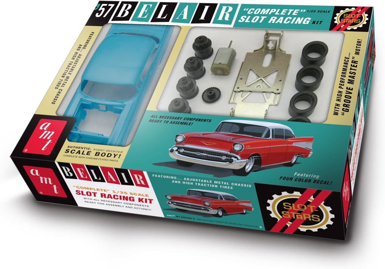 Amazon AMT Slot Stars 1/25 1957 シボレー ベル エアスロット カーキット ミニカー・ダイキャストカー