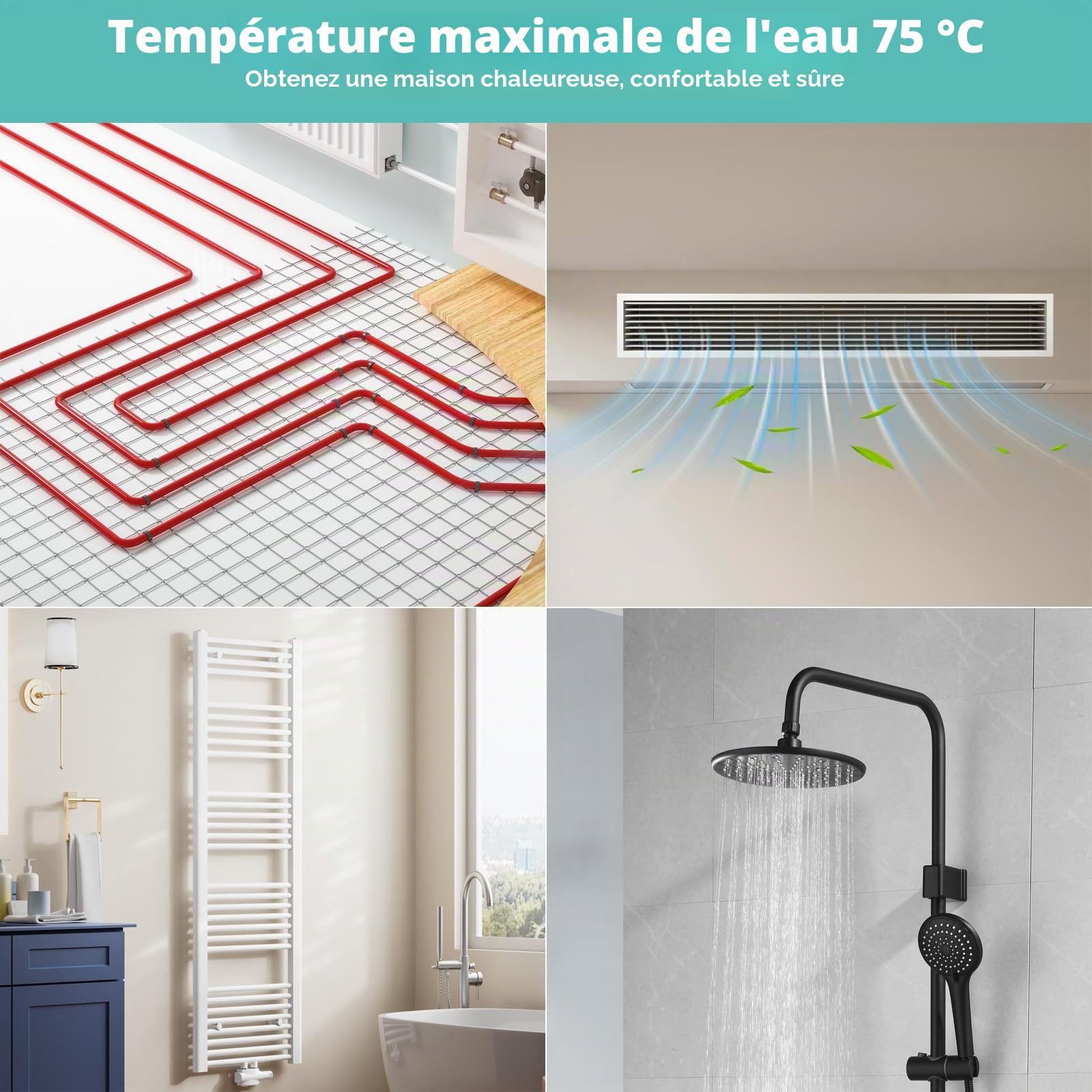 SMETA 16 KW Pompe à Chaleur Air Eau, R290, Monobloc, Pompe à Chaleur Maison MultifréQuence, ContrôLe Intelligent Wifi, Fonction Triple - Refroidissement, Chauffage et Eau Chaude, Mode Silencieux, A+++