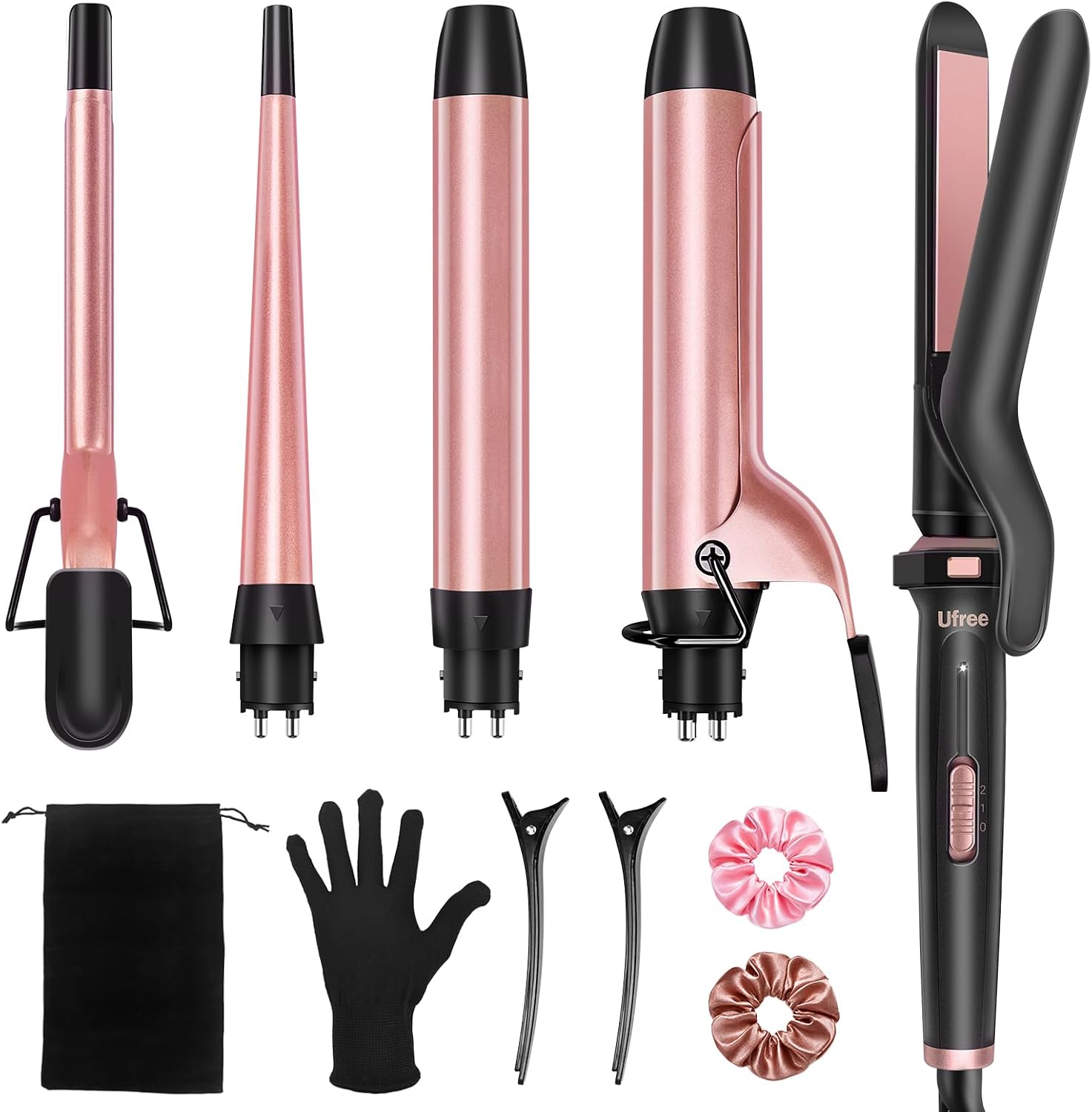 Ufree 5 in 1 Curling Iron Set with Interchangeable Barrels