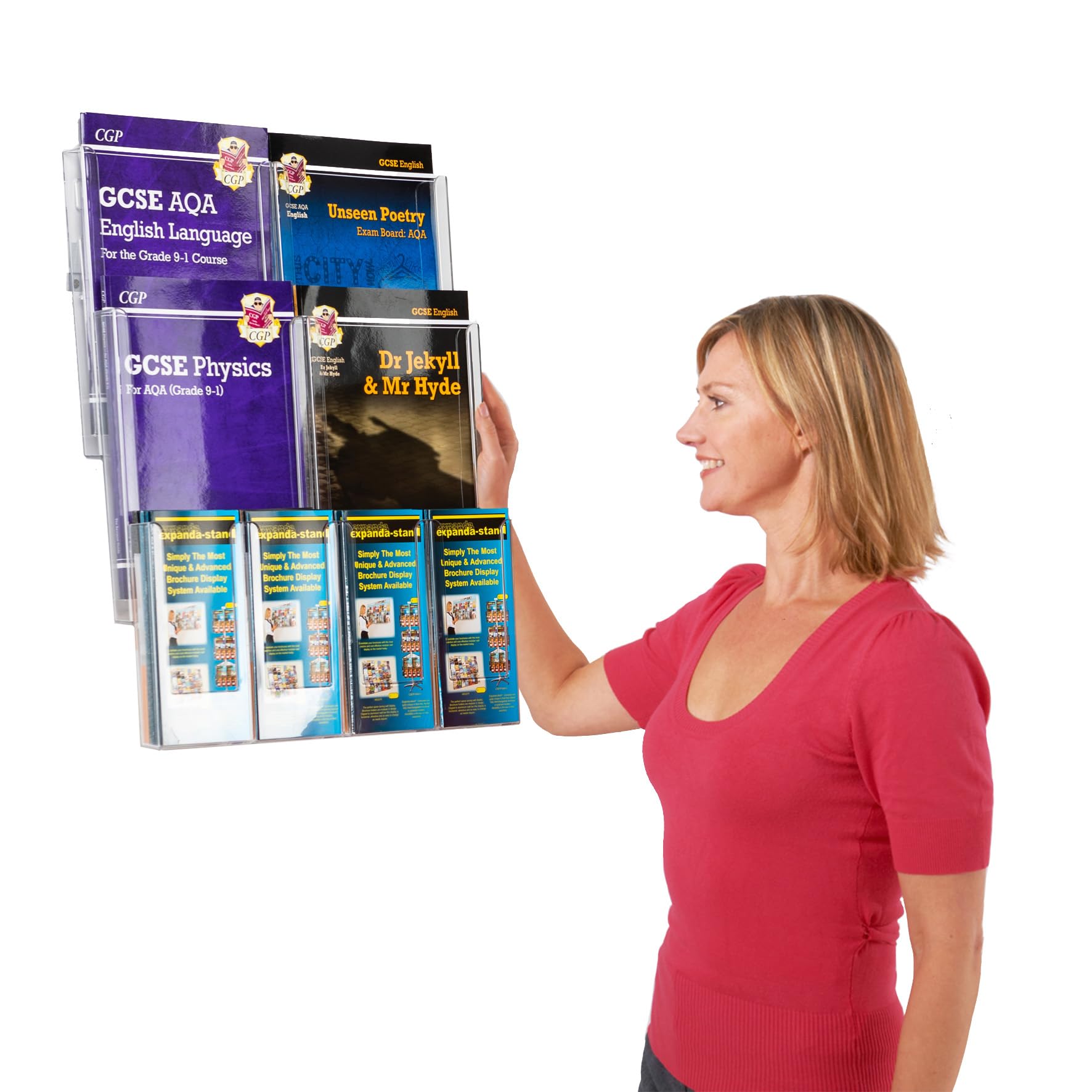 Metroplan Expanda-Stand Wall Mounted Leaflet Holder | Display Stand (4 x A4 + 4 x 1/3 A4)