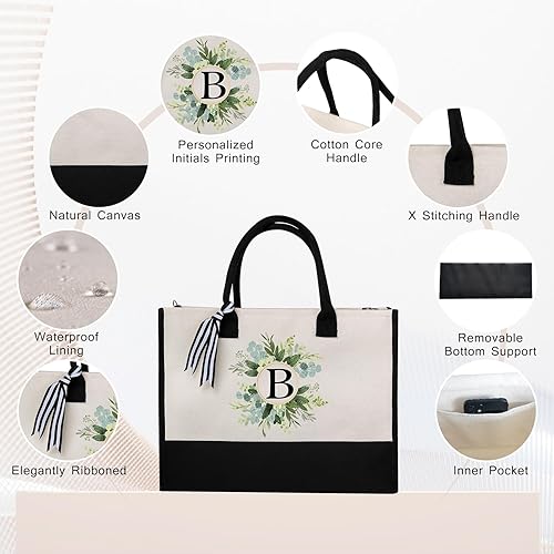 Miniatura 3 de Bolsos personalizados para mujer, bolsa de mano para la playa de novia con cremallera, iniciales personalizadas, regalos de cumpleaños con monograma