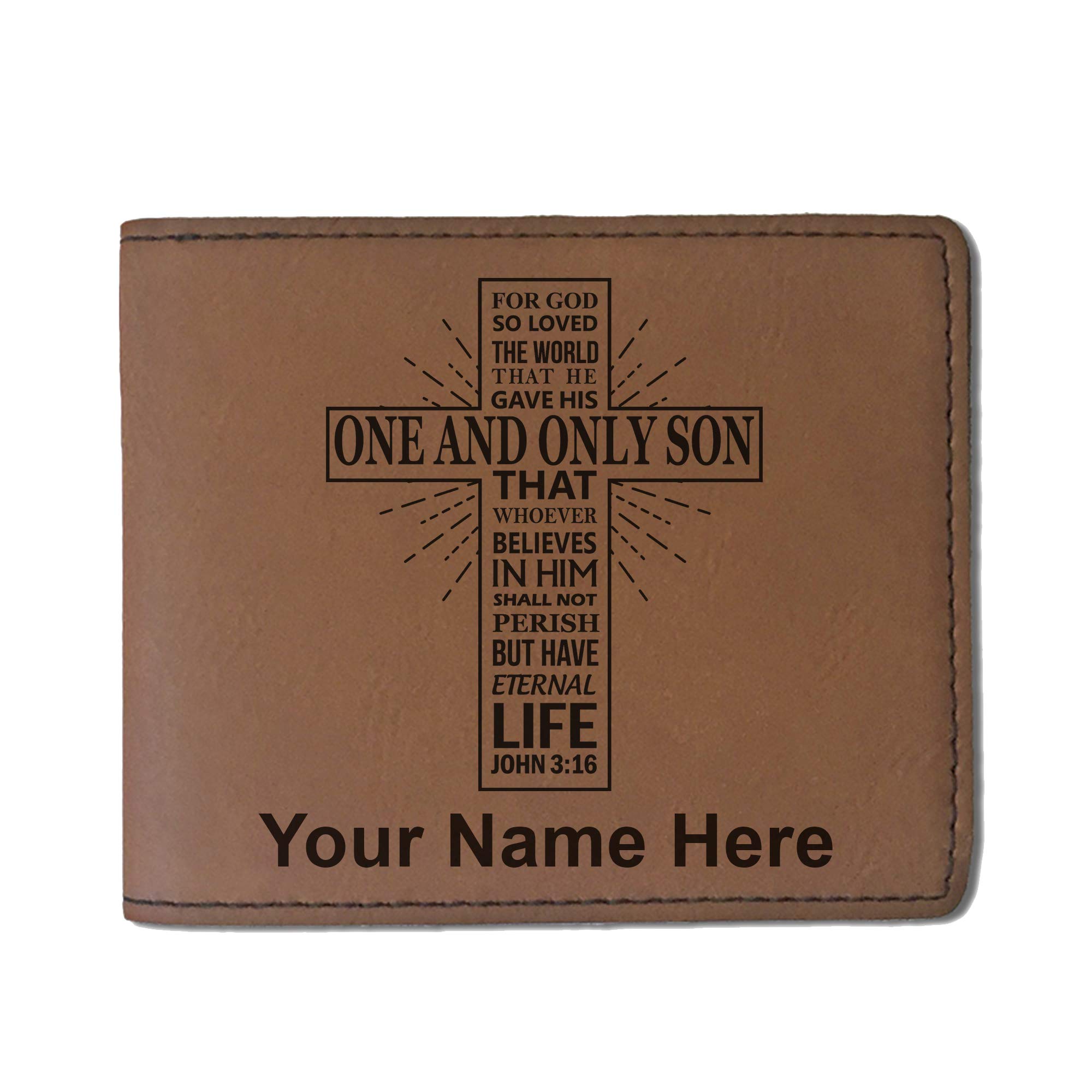 Faux Leather Wallet Bible Verse John 3 16 Personalized Engraving |  Desertcart Seychelles