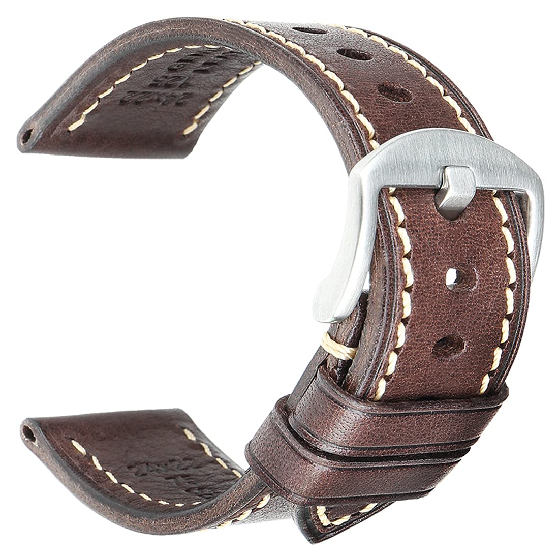 REZERO Leather Watch Bands, Handmade Watch Straps, Italian Top Grain Soft Leather Watch Bands Replacement, Vegetable-Tanned & Oil-Waxed Watch