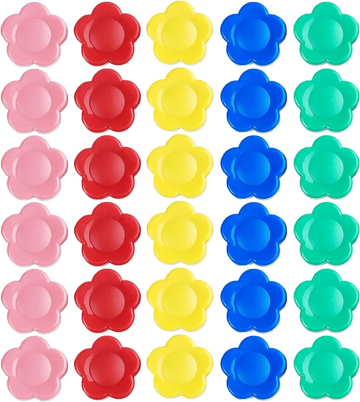 Qualsen 12 Pcs Flower Fridge Magnets - Cute Decorative Magnets For Refrigerator, Whiteboard, Locker & Kitchen
