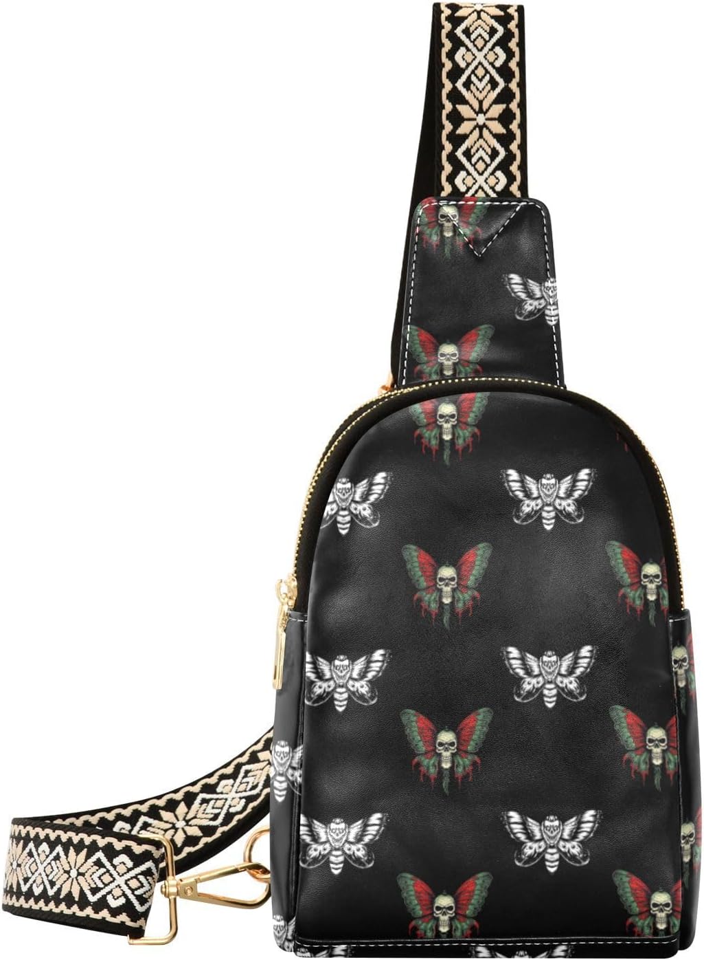 Daisy Flowers Crossbody Bags for Women,Leather Sling Bag Fanny Pack for Travel Hiking Outdoor