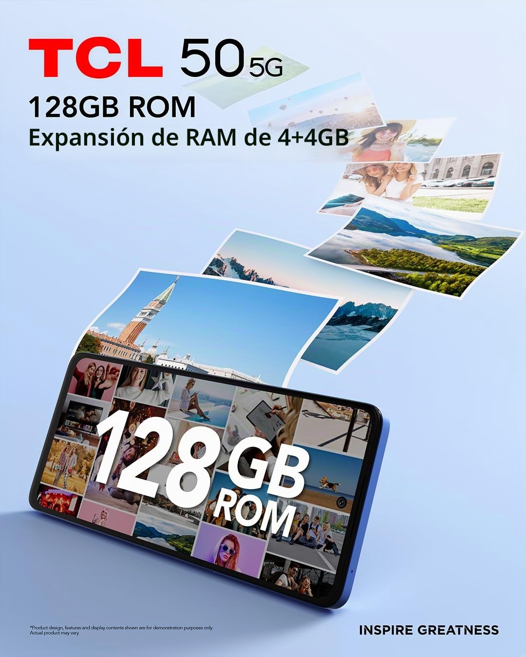 TCL 50 5G 128GB - Smartphone de 6.6" Mayor Confort Ocular (Pantalla 90Hz, 8GB (4+4) - 128GB, 5G, Ampliable MicroSD, Dual SIM, Doble Altavoz, Cámara 50MP, Batería 5010mAh, Android 14.) Space Gray