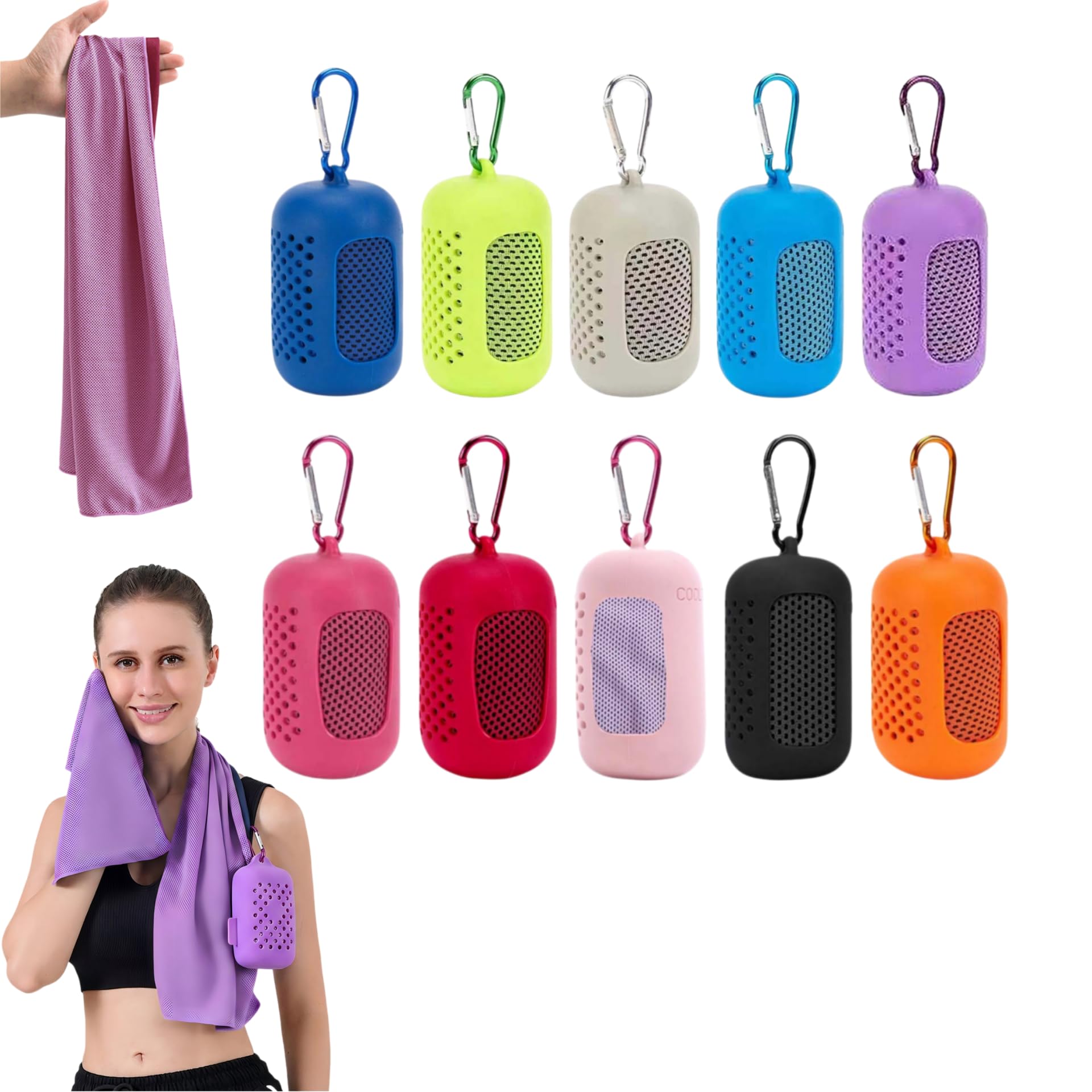 Asciugamani rinfrescanti, confezione da 5 asciugamani in microfibra ad asciugatura rapida, traspiranti per allenamento in palestra, corsa, yoga, campeggio, 30 x 90 cm