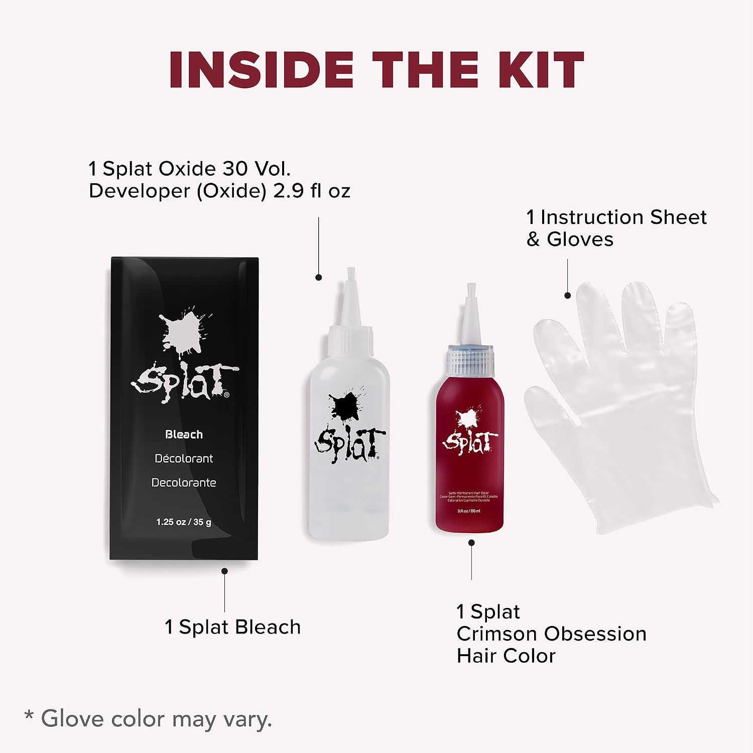 Splat Crimson Obsession Semi Permanent Hair Dye Kit with Bleach image 5
