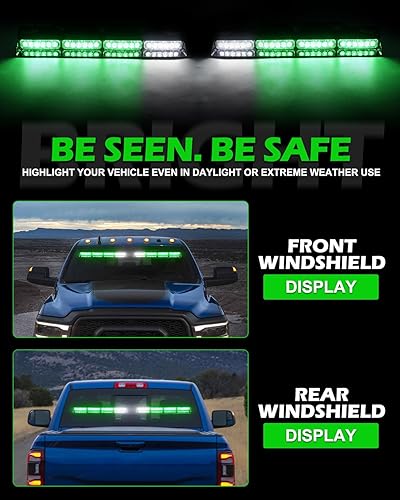 Miniatura 10 de Luces estroboscópicas de emergencia 604N con controlador 2 x 16.8 pulgadas luz de seguridad blanca ámbar con desmontable, 48 LED de seguridad