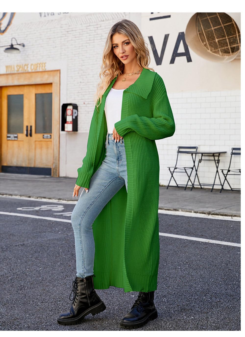 Cardigan Extra Lungo Da Donna,Cardigan Oversize Lavorato A Maglia Grossa A Coste Aperto Davanti Cappotto Da Donna Con Risvolto Cappotto Autunno Inverno Elegante Caldo Maxi Giacca In Maglia Maglioni