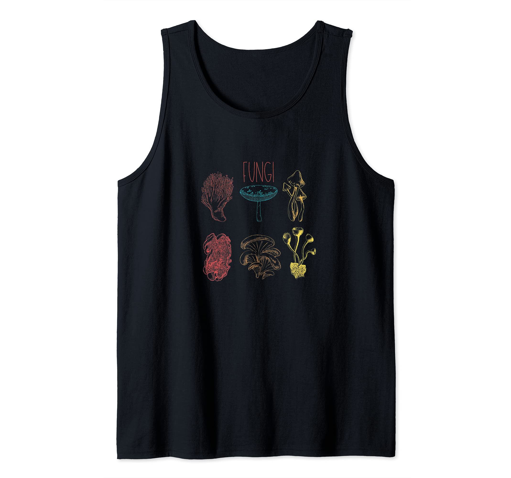 Fungi Mushroom Aesthetic Tank Top, Black
