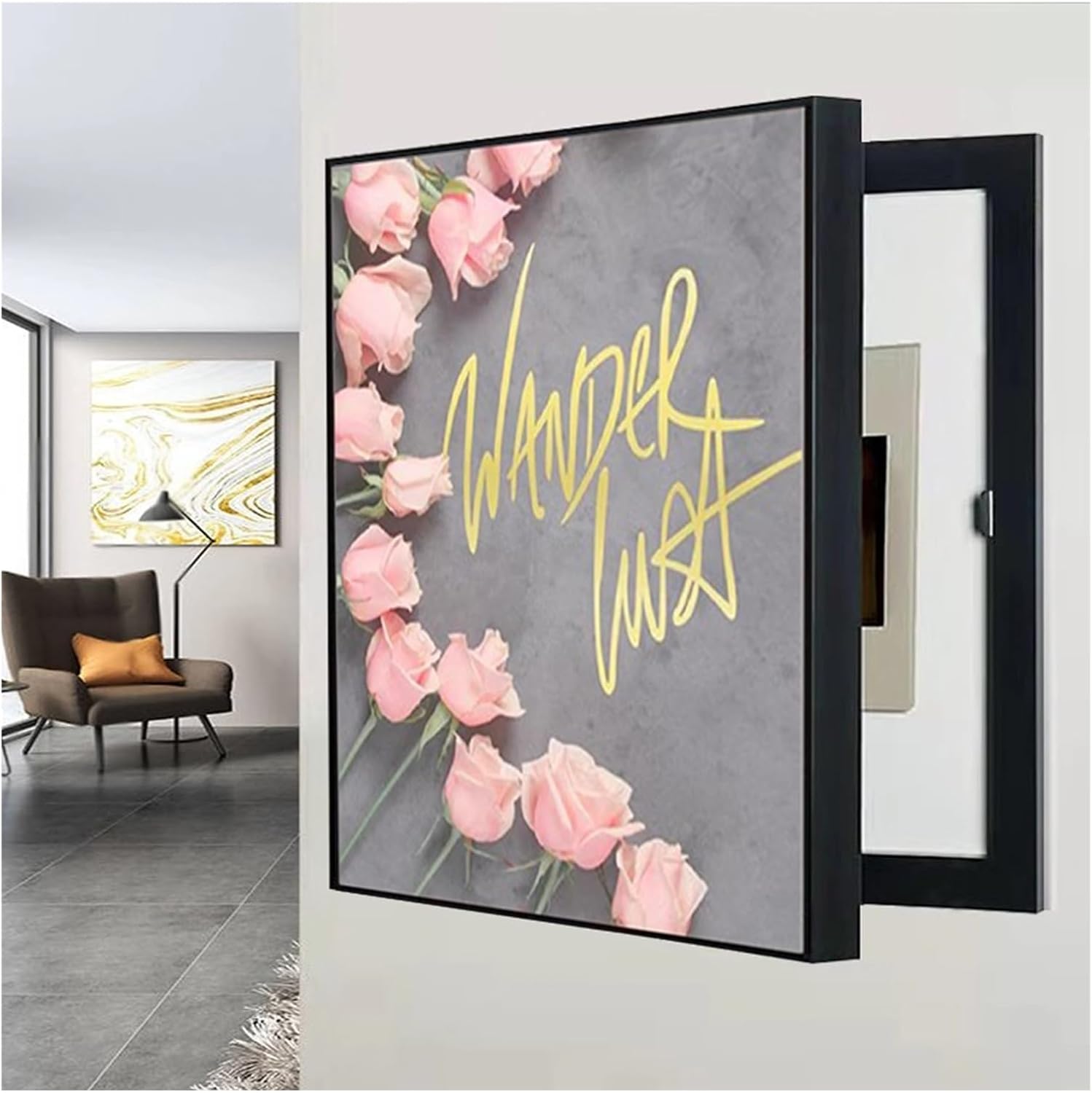 SCITOY Electric Meter Cover Decorative Painting Electric Panel Decoration Box Creative Removable Electric Meter Box Wall Mounted Electrical Panel Cover(D,60x80cm)