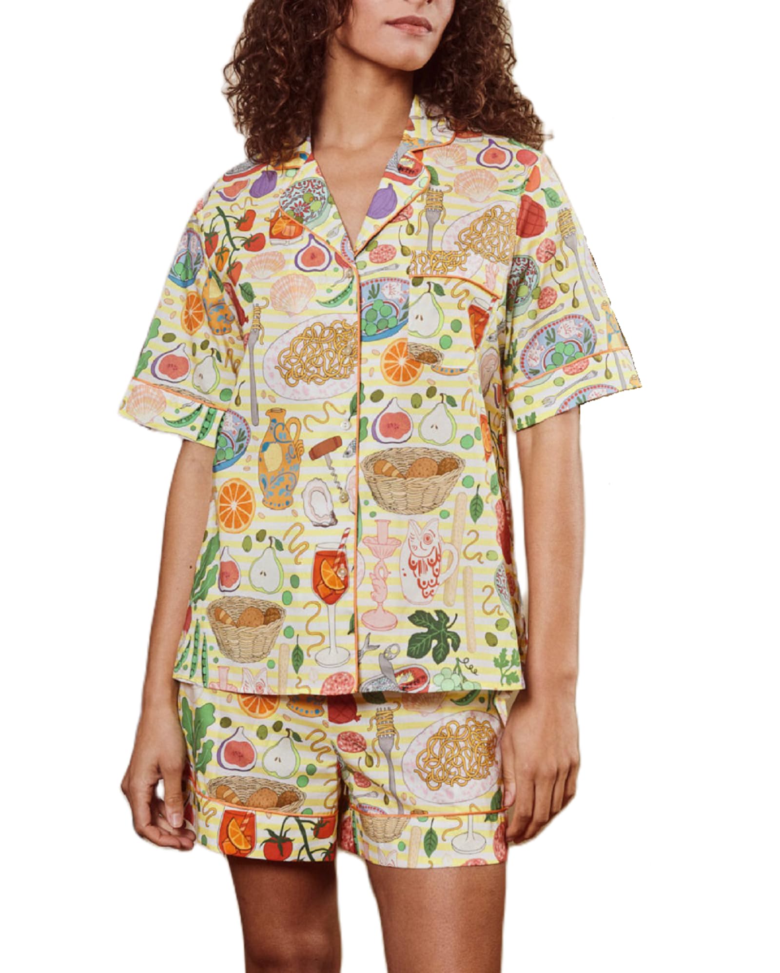 BEAUTY&YOUTH UNITED ARROWS - ROMI　Watercolor Print Pajamas Shirt Amazon.com: Juakoso Women Y2k Cute Pajamas Bow Floral Print