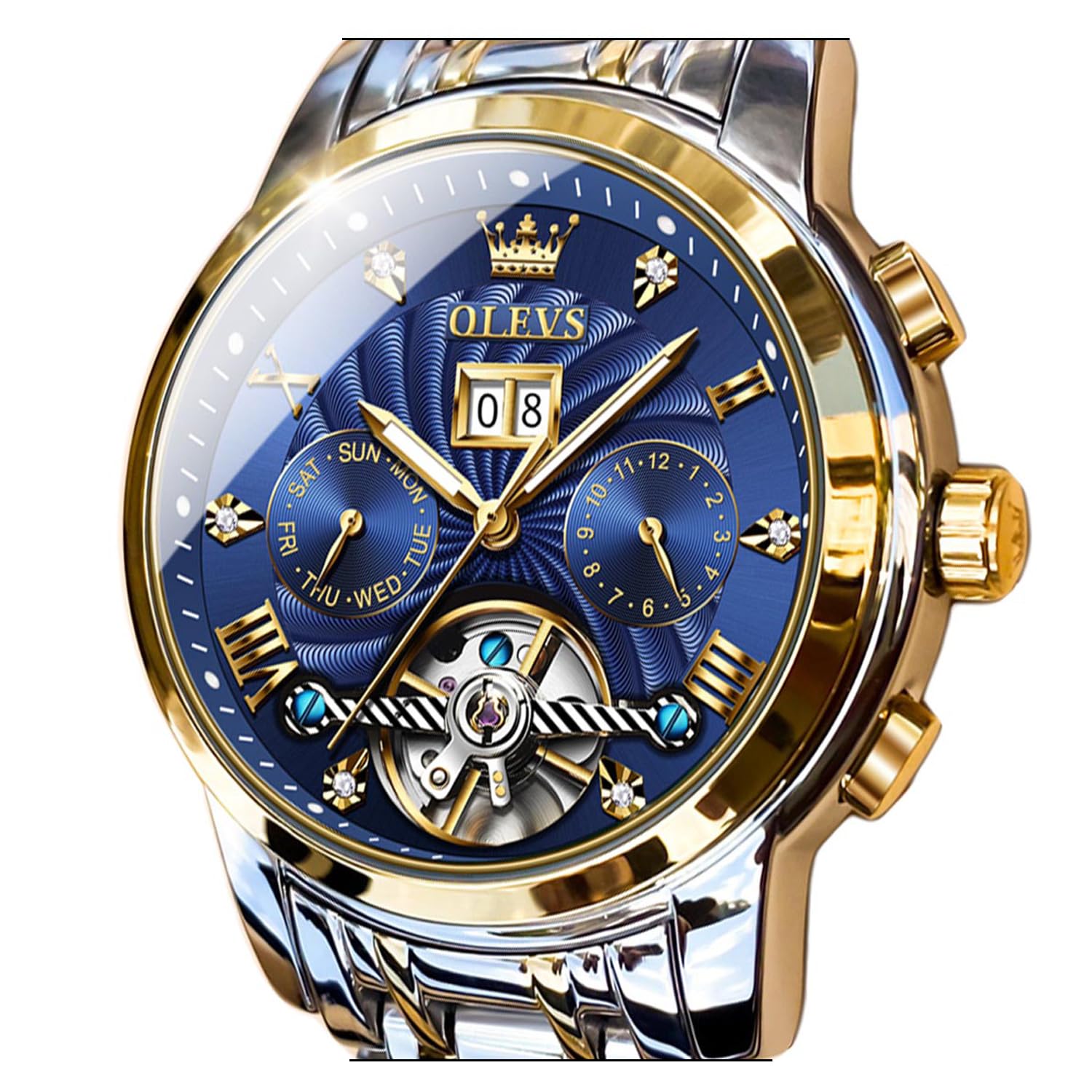 OLEVS Automatic Skeleton Green Dial