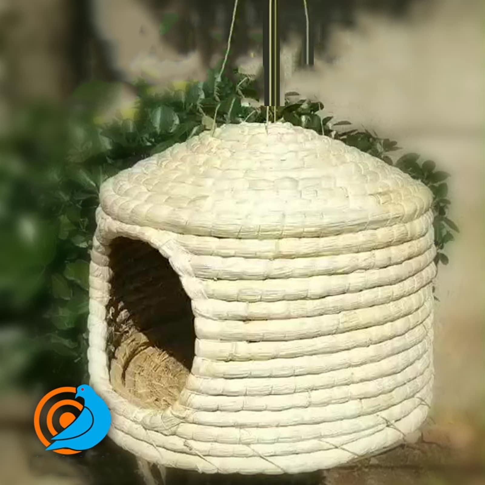 Casa para pájaros Un Nido de pájaro Tejido con cáscaras de maíz, Loros, Zonas de cría de Palomas, jardín al Aire Libre, Patio, Nido de pájaros (tamaño: 11.8 x 8.3 in)