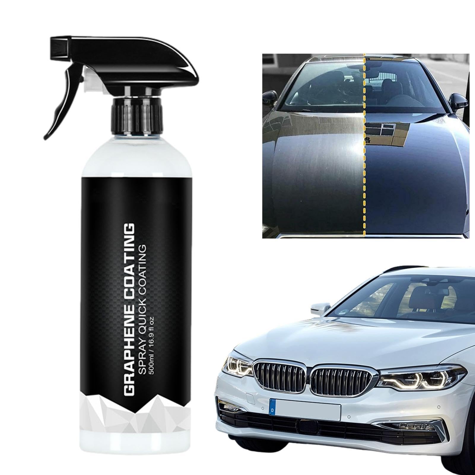 Nanopowłoka grafenowa do samochodów, ceramiczna powłoka natryskowa do samochodów – 500 ml ceramiczna powłoka natryskowa, środek do powlekania samochodu, powłoka grafenowa w sprayu do przygotowania
