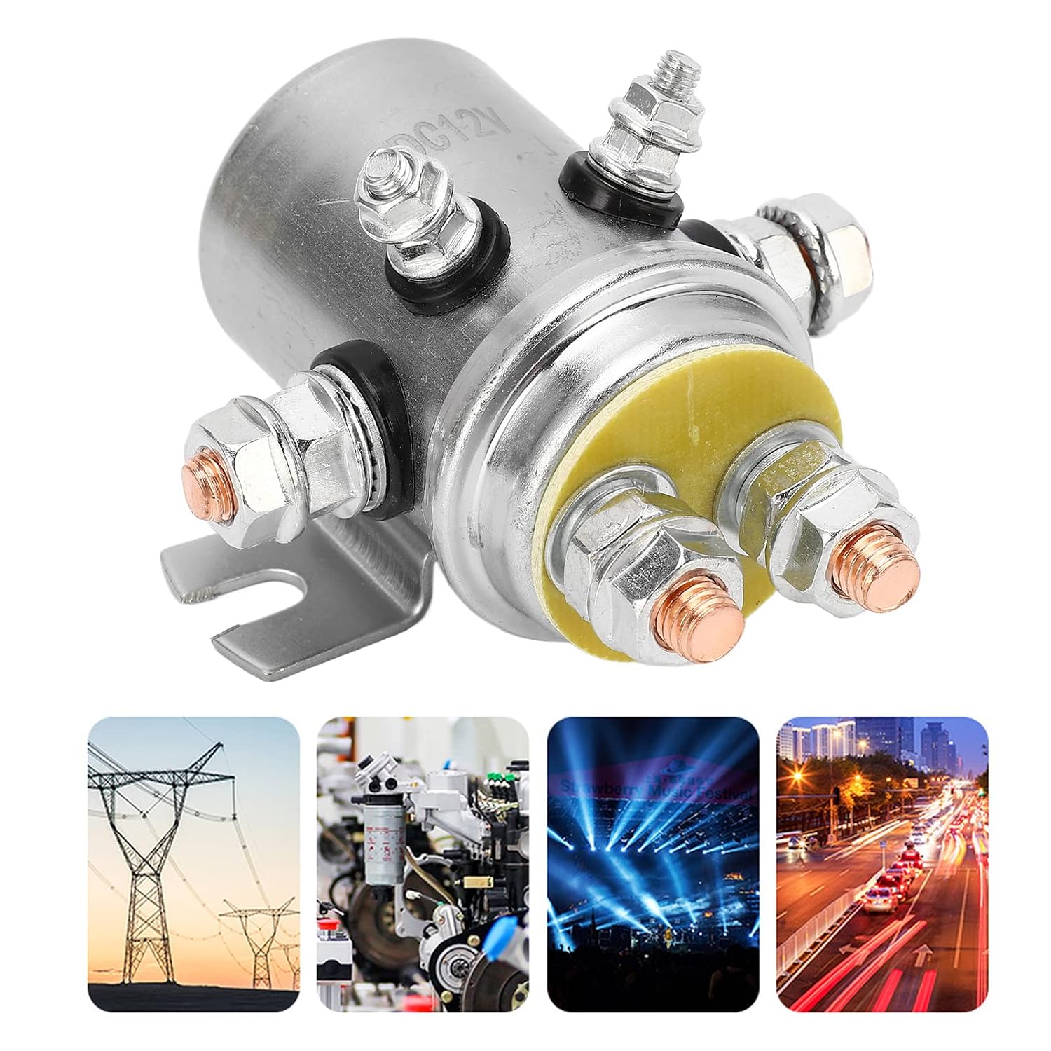 Winch Relay, Waterproof Relay 600A DC 12V Durable Brass Coil for Snowmobile Winch Solenoid Winch Relay Solenoid