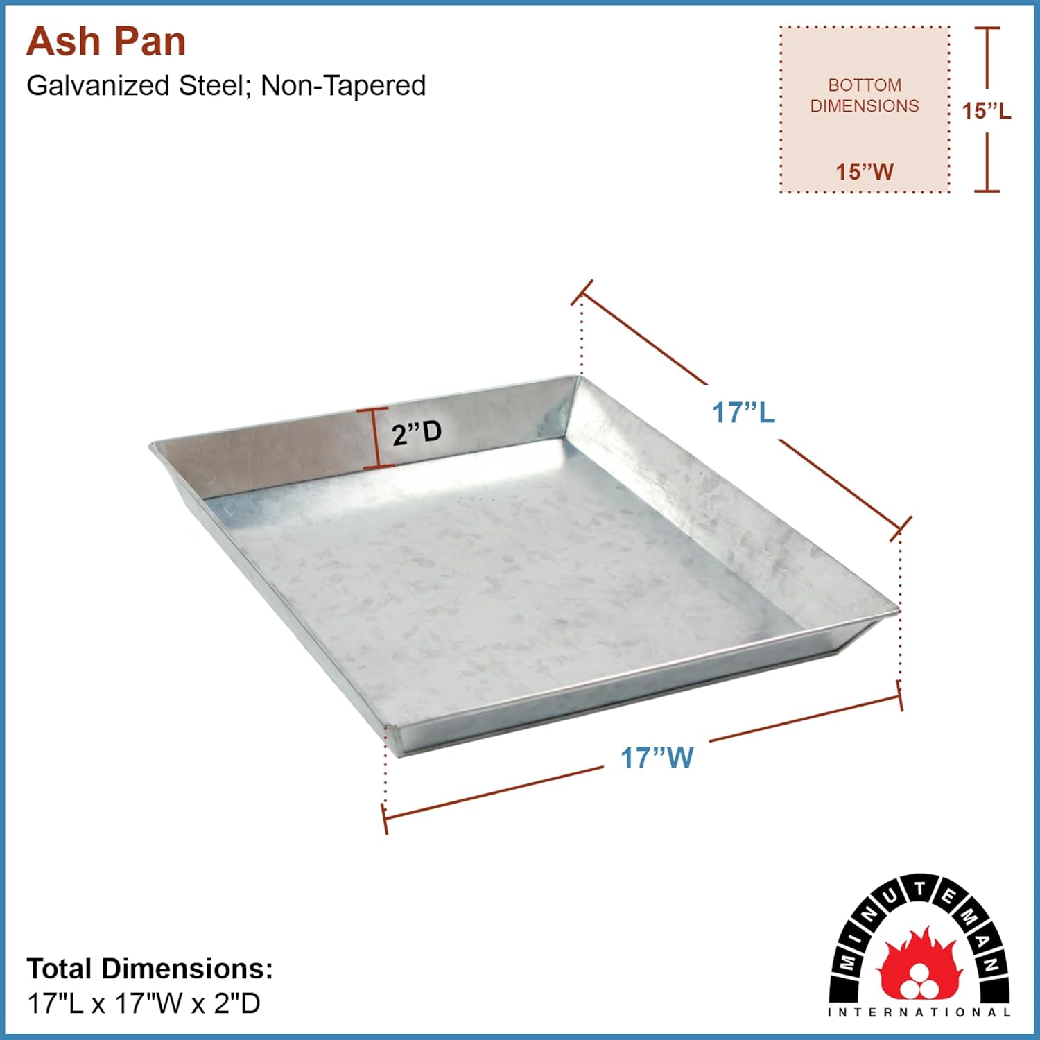 Minuteman International Ash Pan 17x17-in