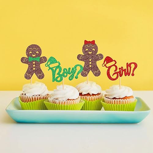 Miniatura 7 de Ercadio Paquete de 24 adornos de pan de jengibre para magdalenas para niños o niñas, para Navidad, para hombre o niña, para decoración de fiesta de